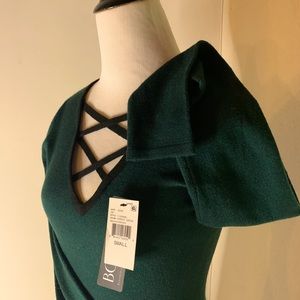 BCX Sweater Dress with Criss Cross Neckline